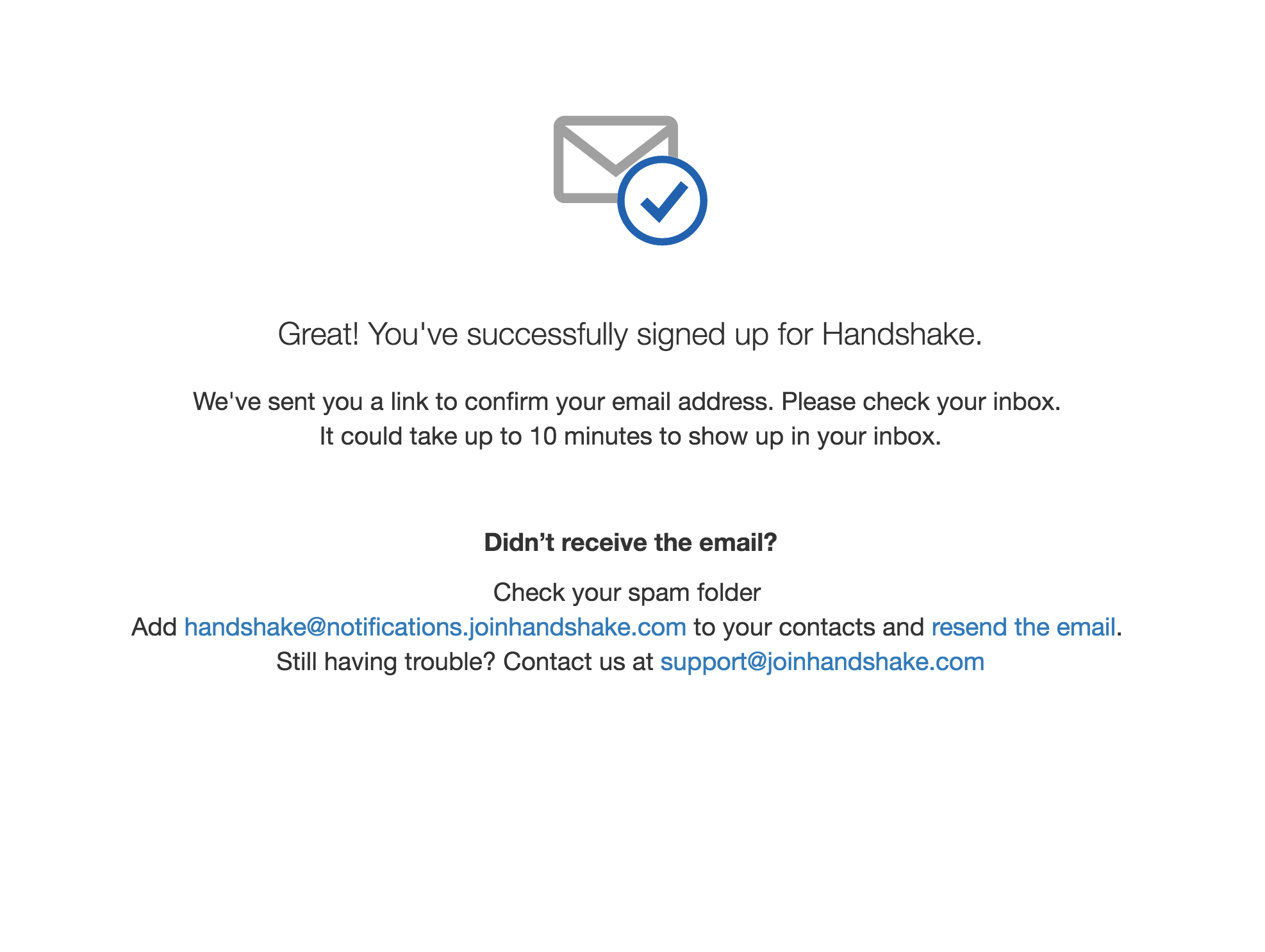 Handshake successful screenshot